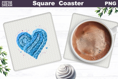 Valentine Square Coaster | Love Quote Sublimation Product Image 1