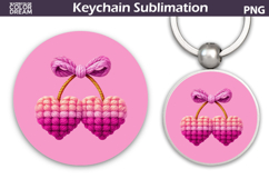 Valentine Cherry Round Keychain | Valentine Key Ring Product Image 1