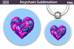 Valentine Heart Round Keychain | Valentine Key Ring Product Image 1