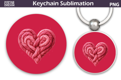 Valentine Heart Round Keychain | Valentine Key Ring Product Image 1