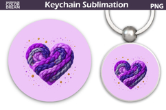 Valentine Heart Round Keychain | Valentine Key Ring Product Image 1