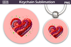 Valentine Heart Round Keychain | Valentine Key Ring Product Image 1