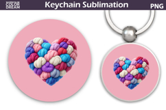 Valentine Heart Round Keychain | Valentine Key Ring Product Image 1