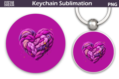 Valentine Heart Round Keychain | Valentine Key Ring Product Image 1