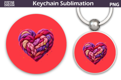 Valentine Heart Round Keychain | Valentine Key Ring Product Image 1