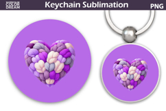 Valentine Heart Round Keychain | Valentine Key Ring Product Image 1