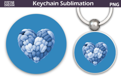 Valentine Heart Round Keychain | Valentine Key Ring Product Image 1