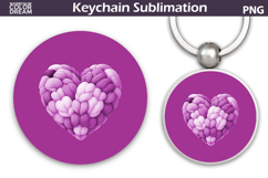 Heart Round Keychain | Mothers Day Key Ring Product Image 1