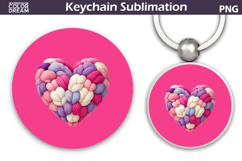 Heart Round Keychain | Mothers Day Key Ring Product Image 1