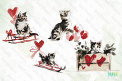 Valentine Kitten Cliparts Product Image 1