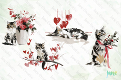 Valentine Kitten Cliparts Product Image 1
