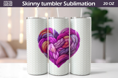 Knitted Heart Tumbler Wrap | Valentine Tumbler Sublimation Product Image 1