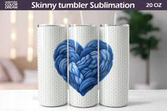 Knitted Heart Tumbler Wrap | Valentine Tumbler Sublimation Product Image 1
