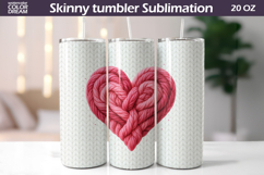 Knitted Heart Tumbler Wrap | Valentine Tumbler Sublimation Product Image 1