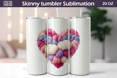 Knitted Heart Tumbler Wrap | Valentine Tumbler Sublimation Product Image 1