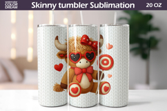 Highland Cow Heart Tumbler| Valentine Tumbler Sublimation Product Image 1