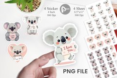 Valentine Koala Cartoon Sticker Product Image 1