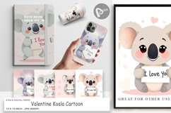 Digital Paper Valentine Koala Cartoon Product Image 1