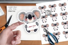 Valentine Koala Cartoon Sticker Product Image 1
