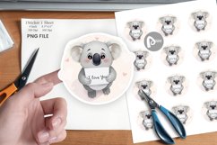 Valentine Koala Cartoon Sticker Product Image 1