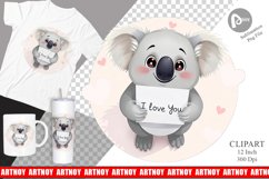 Valentine Koala Cartoon Clipart Product Image 1