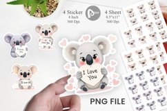 Valentine Koala Cartoon Sticker Product Image 1