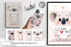 Digital Paper Valentine Koala Cartoon Product Image 1