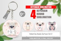 Keychain Valentine Koala Cartoon Product Image 1