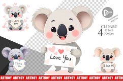 Valentine Koala Cartoon Clipart Product Image 1