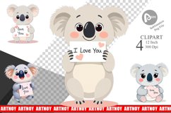 Valentine Koala Cartoon Clipart Product Image 1