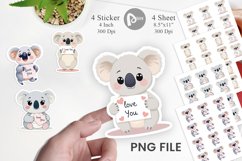 Valentine Koala Cartoon Sticker Product Image 1