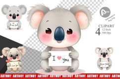 Valentine Koala Cartoon Clipart Product Image 1