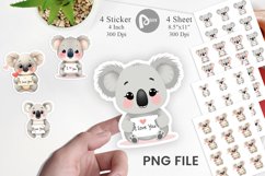 Valentine Koala Cartoon Sticker Product Image 1