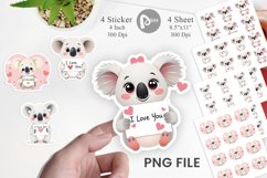 Valentine Koala Cartoon Sticker Product Image 1