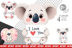 Valentine Koala Cartoon Clipart Product Image 1