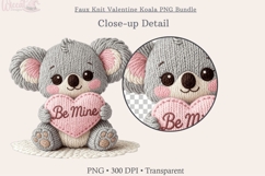 Faux Knit Valentine Koala PNG Bundle, Cute Love Clipart, Product Image 4