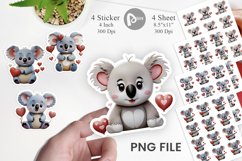 Valentine Koala Sticker Product Image 1