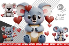 Valentine Koala Clipart Product Image 1