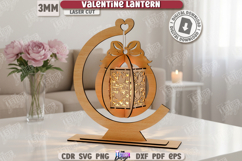 Valentine’s Day Lantern Laser Cut|Hanging Candle Holder SVG Product Image 1