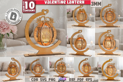 Valentine’s Lantern Laser Cut Bundle | Hanging Candle Holder Product Image 1