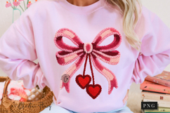 Latch Hook Yarn Valentine Coquette Bow PNG Product Image 11