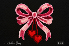 Latch Hook Yarn Valentine Coquette Bow PNG Product Image 4