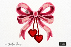 Latch Hook Yarn Valentine Coquette Bow PNG Product Image 5