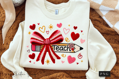 Valentine Teacher Pencil PNG Product Image 3