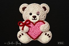 Latch Hook Yarn Valentine Bear PNG Product Image 4