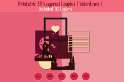 3D Layered Valentines lovely Couples Product Image 3