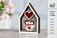 Valentine's Day Layered Mini SIgn Laser Cut. Stand Decor SVG Product Image 1