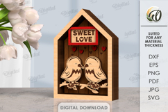Valentine's Day Layered Mini SIgn Laser Cut. Stand Decor SVG Product Image 1