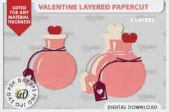 Valentine's Layered Card PaperCut. Love Sign SVG. Potion SVG Product Image 2