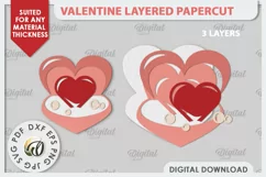 Valentine's Layered Card Paper Cut. Love Sign SVG. Heart SVG Product Image 2